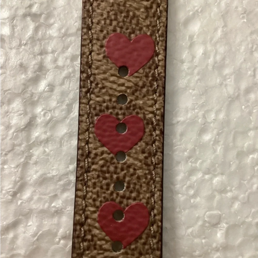 Coach Gold Watch with Red Heart Details